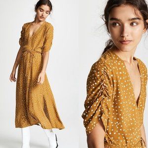 Faithfull the Brand Chiara Midi Dress in Caramel Noel